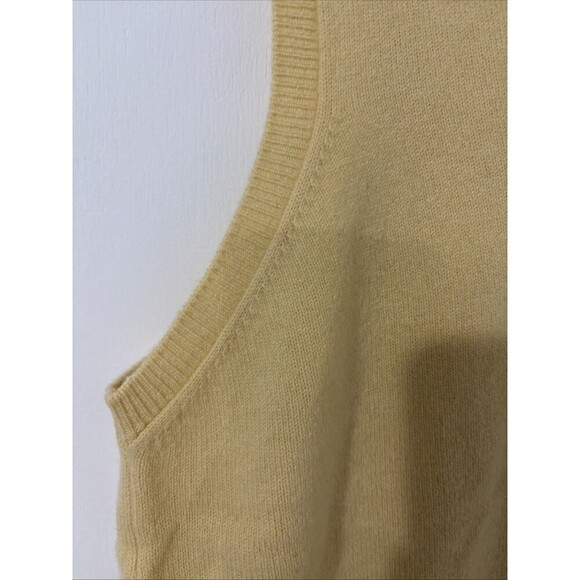 Munrospun Sweater Vest Jumper Mens Yellow Pure New Wool Pullover Grandad Softest - Picture 4 of 10